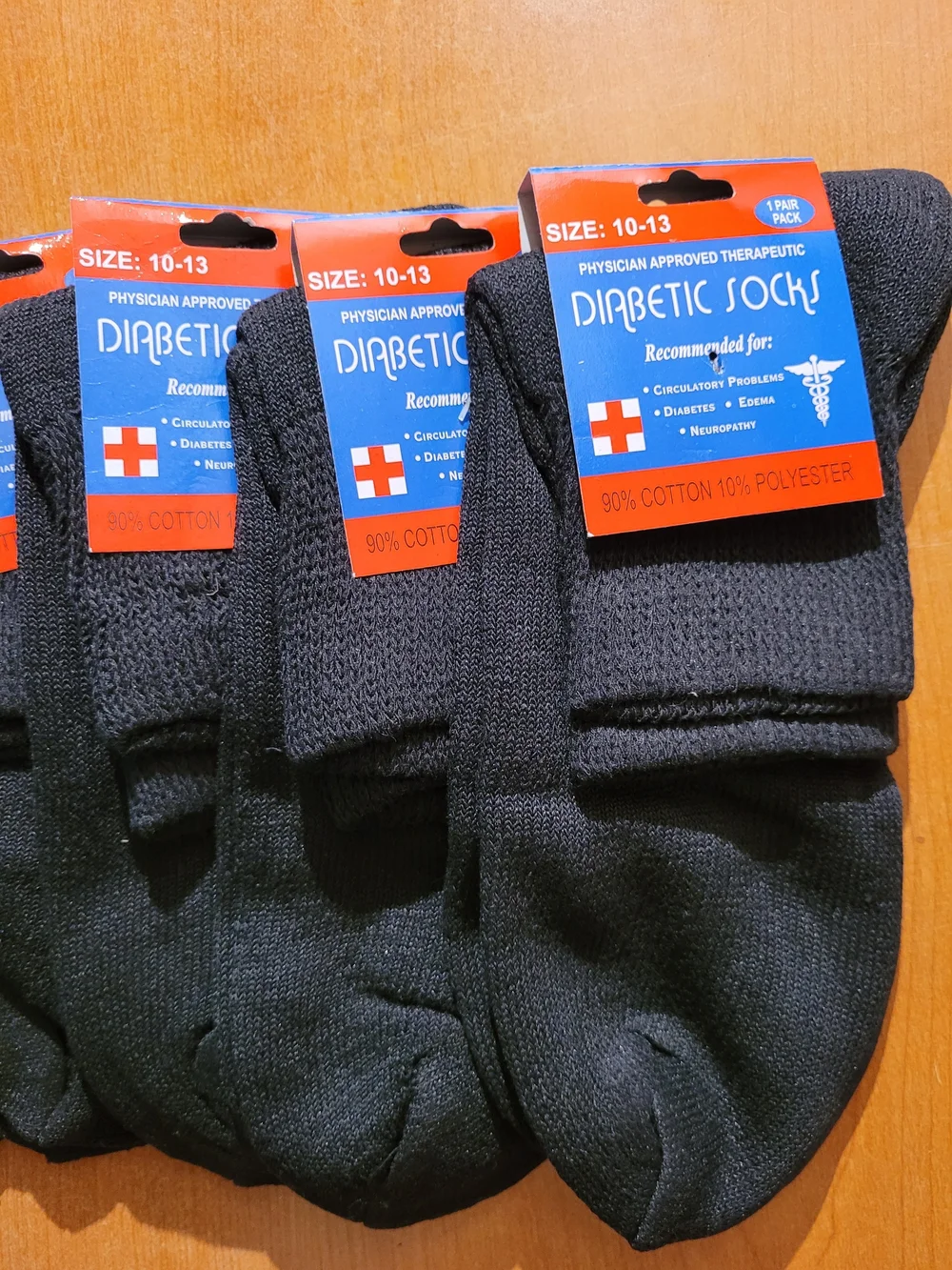 Diabetic Men's Gray Crew Socks - Size 10-13 New